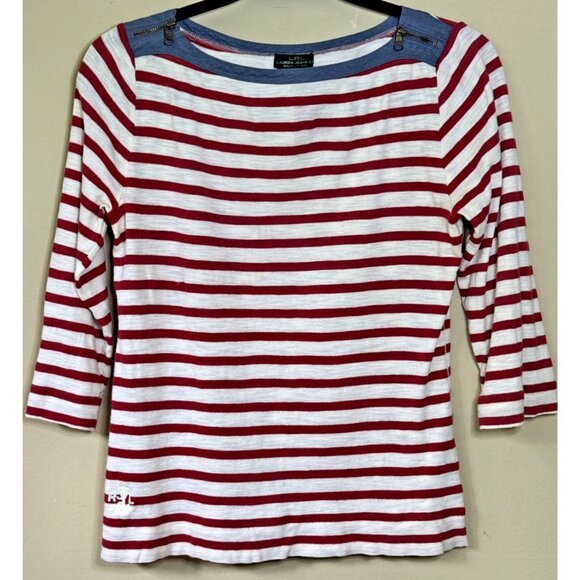 Lauren Ralph Lauren Tops - Ralph Lauren Jean Co Cotton Red White Blue Americana Size S Top Patriotic Preppy